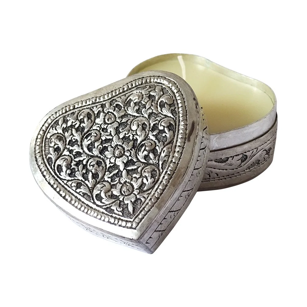 Candle in silver box - heart