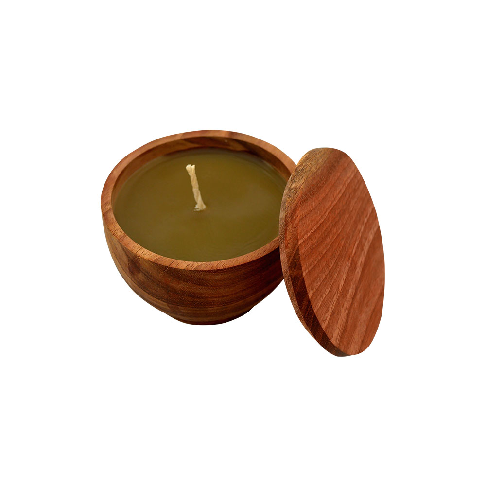 Lemongrass candle in wood box