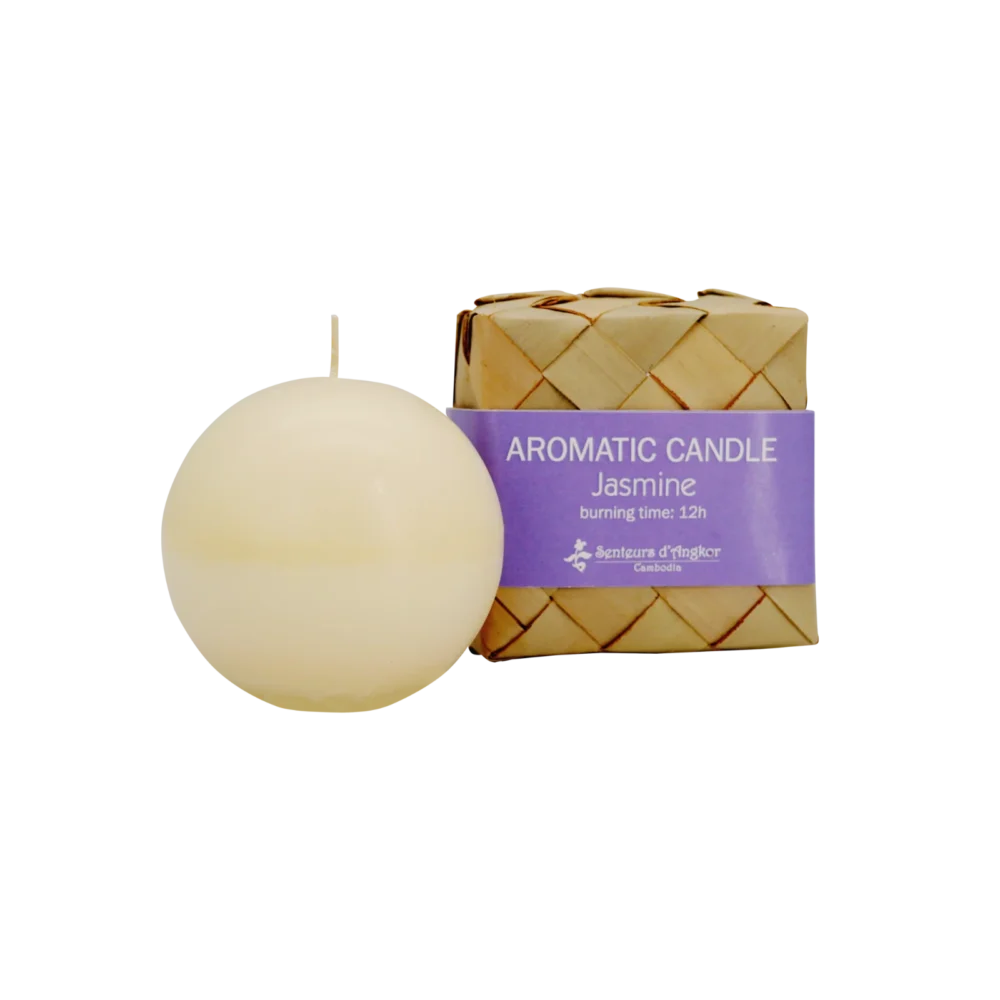 aromatic ball candle, jasmine (white colour)