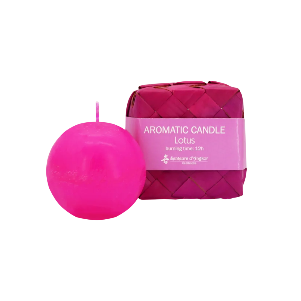 aromatic ball candle, lotus (pink colour)