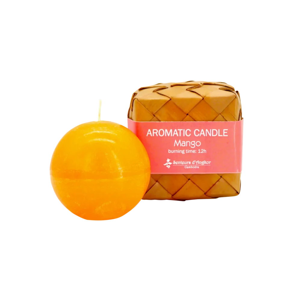 aromatic ball candle, mango (orange colour)
