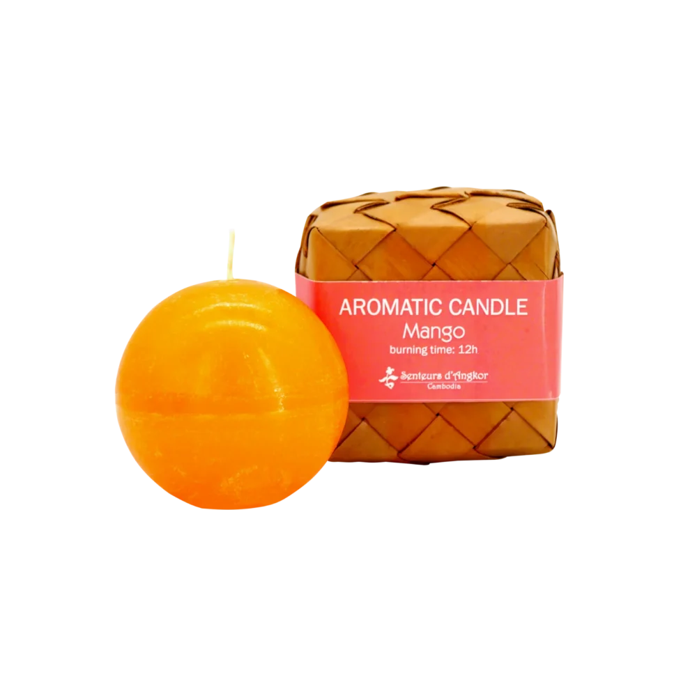 aromatic ball candle, mango (orange colour)