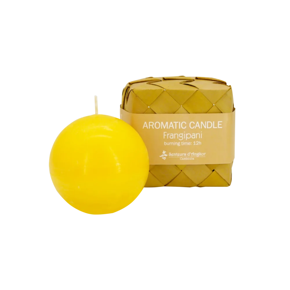 aromatic ball candle, frangipani (yellow colour)
