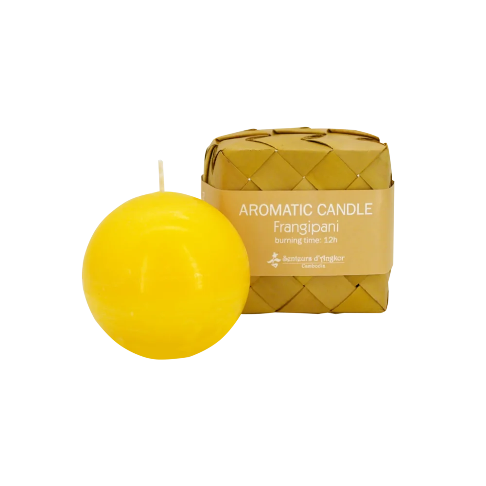 aromatic ball candle, frangipani (yellow colour)