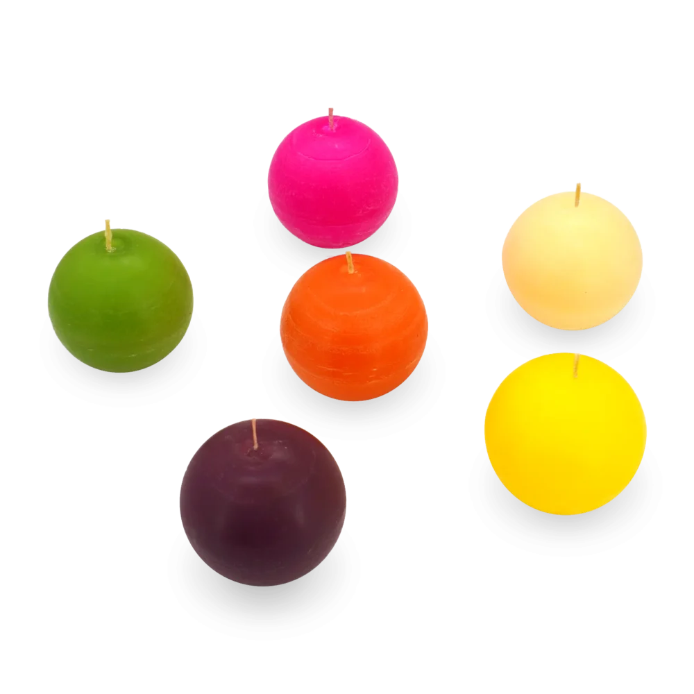 aromatic ball candle, all 6 candles positioned in a star layout