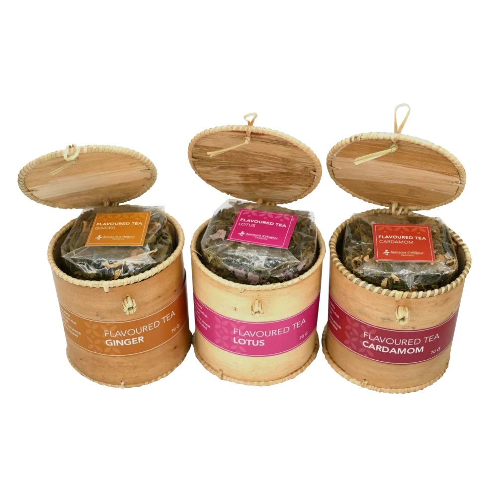 Flavoured tea in "Krebei Riel" box, Ginger, Lotus and Cardamom