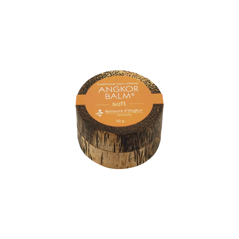 Angkor balm® soft in wood box, angle view