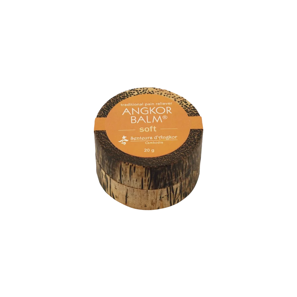 Angkor balm® soft in wood box, angle view