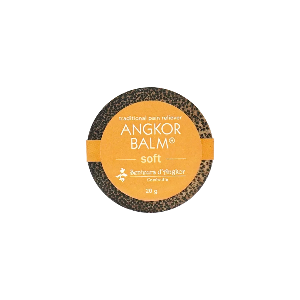 Angkor balm® (soft) in palm wood container, top view