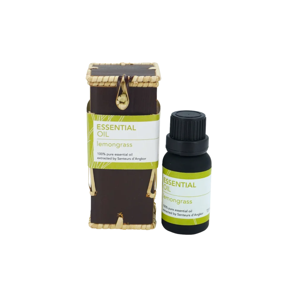Lemongrass essential oil with natural sugar palm packaging