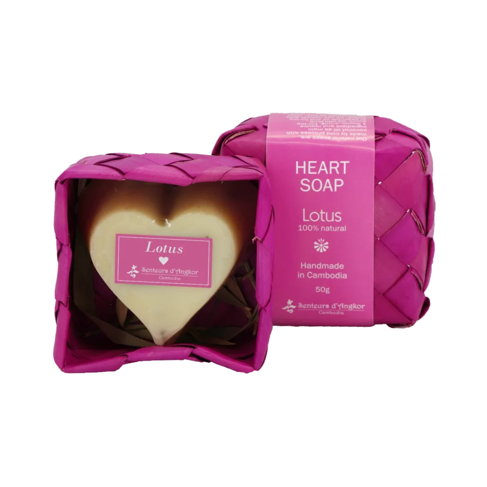 Heart shape soap display, lotus