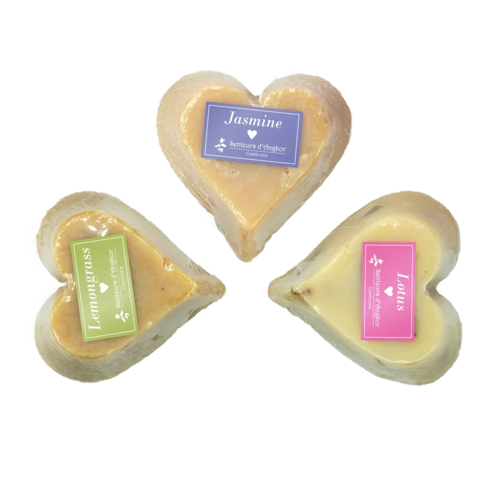 Heart shape soap display, all scents