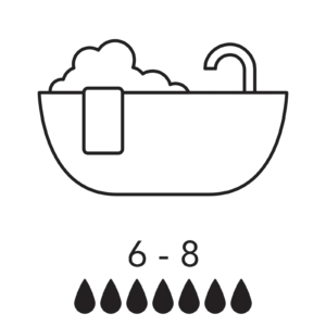 6 to 8 drops in your bath