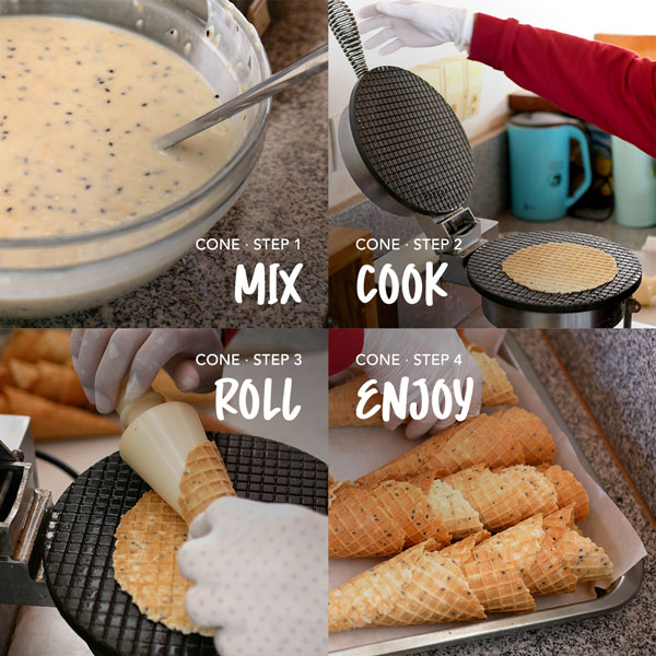 ice cream cone production in 4 steps