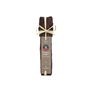 Kampot pepper in sugar palm box, ground black