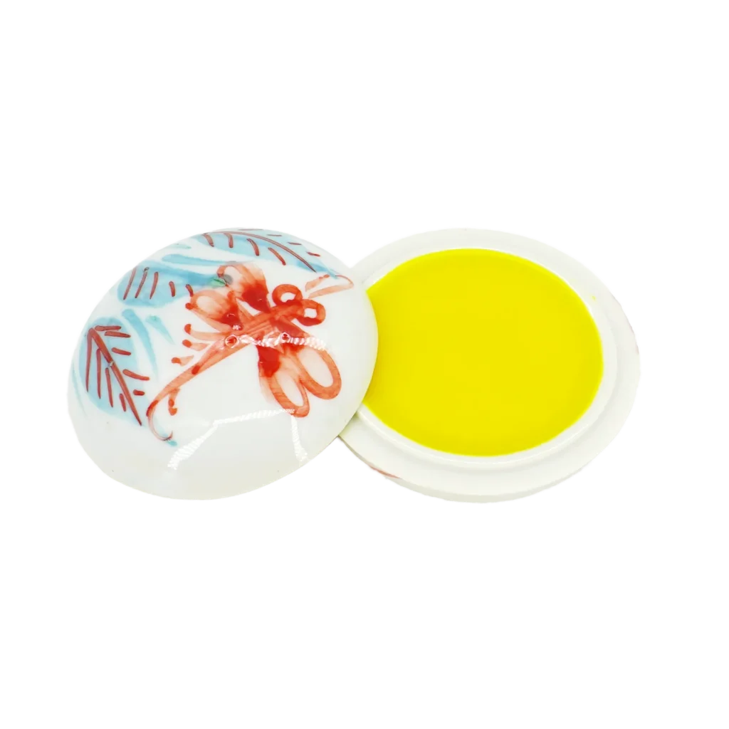 Angkor balm® (soft) in ceramic, opened, top view