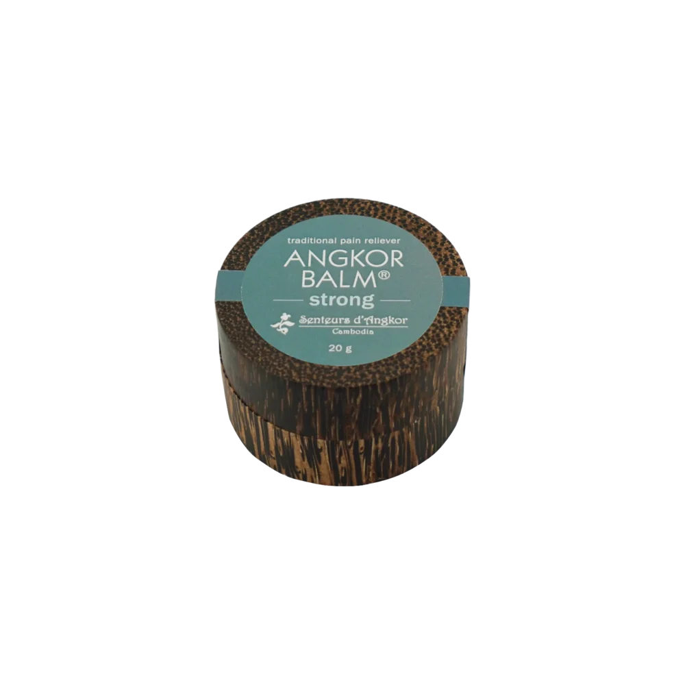 Angkor balm® strong in wood box, angle view