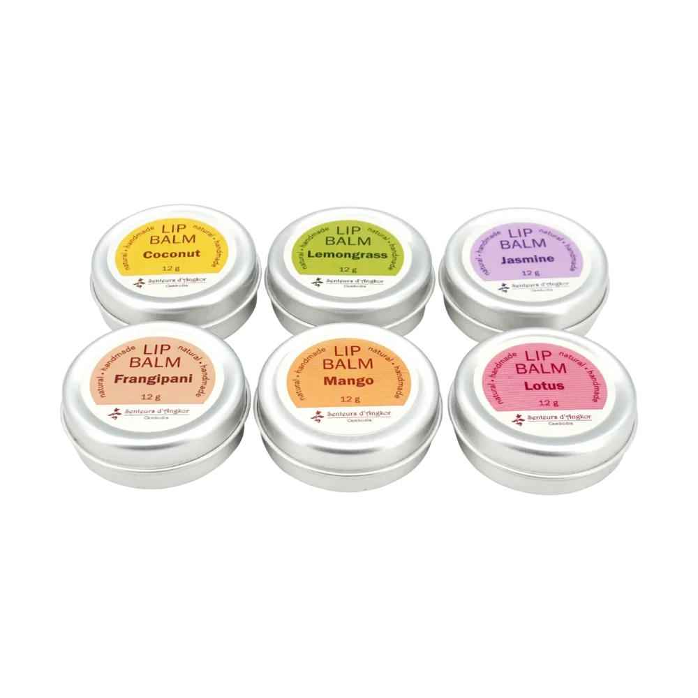 lip balm in aluminium box, grid layout, front