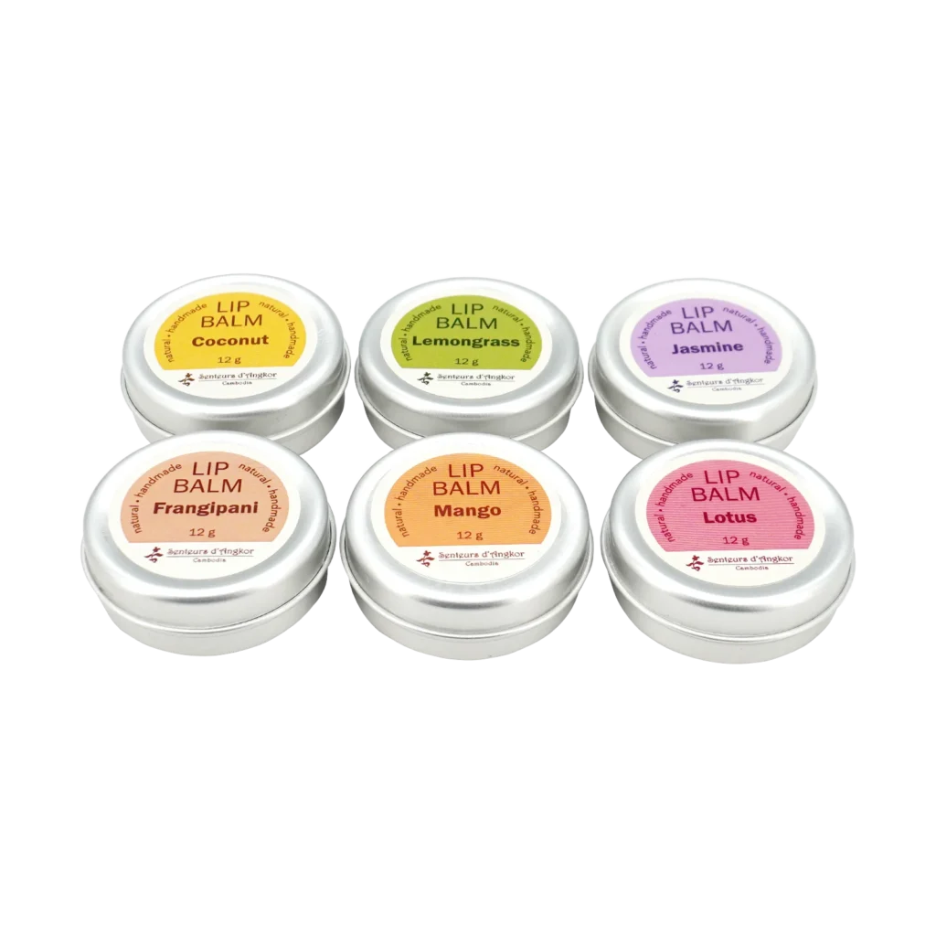 Lip balm in aluminium box, grid view, front