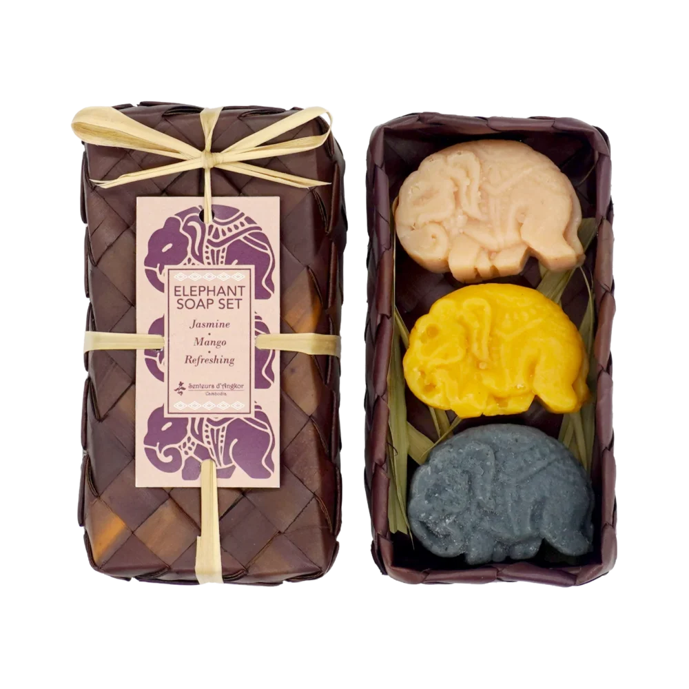 Set of 3 elephant soap (jasmine, mango and refreshing)