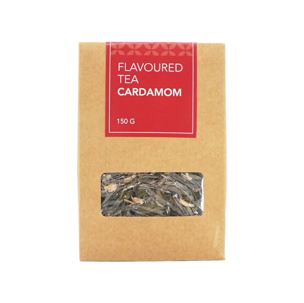 Cardamom tea in kraft box, front