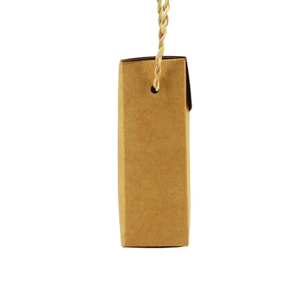 Palm sugar in paper box, side view