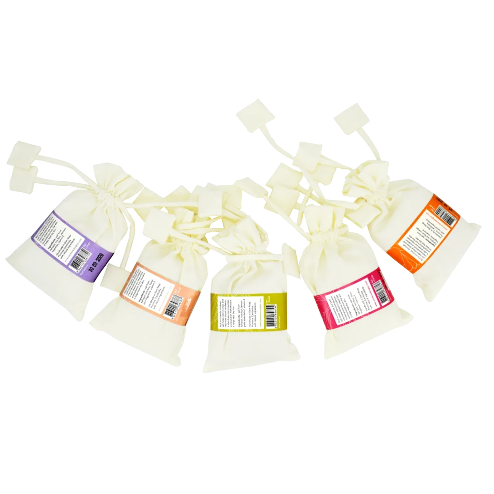 Bath salt in bag, all scents, back