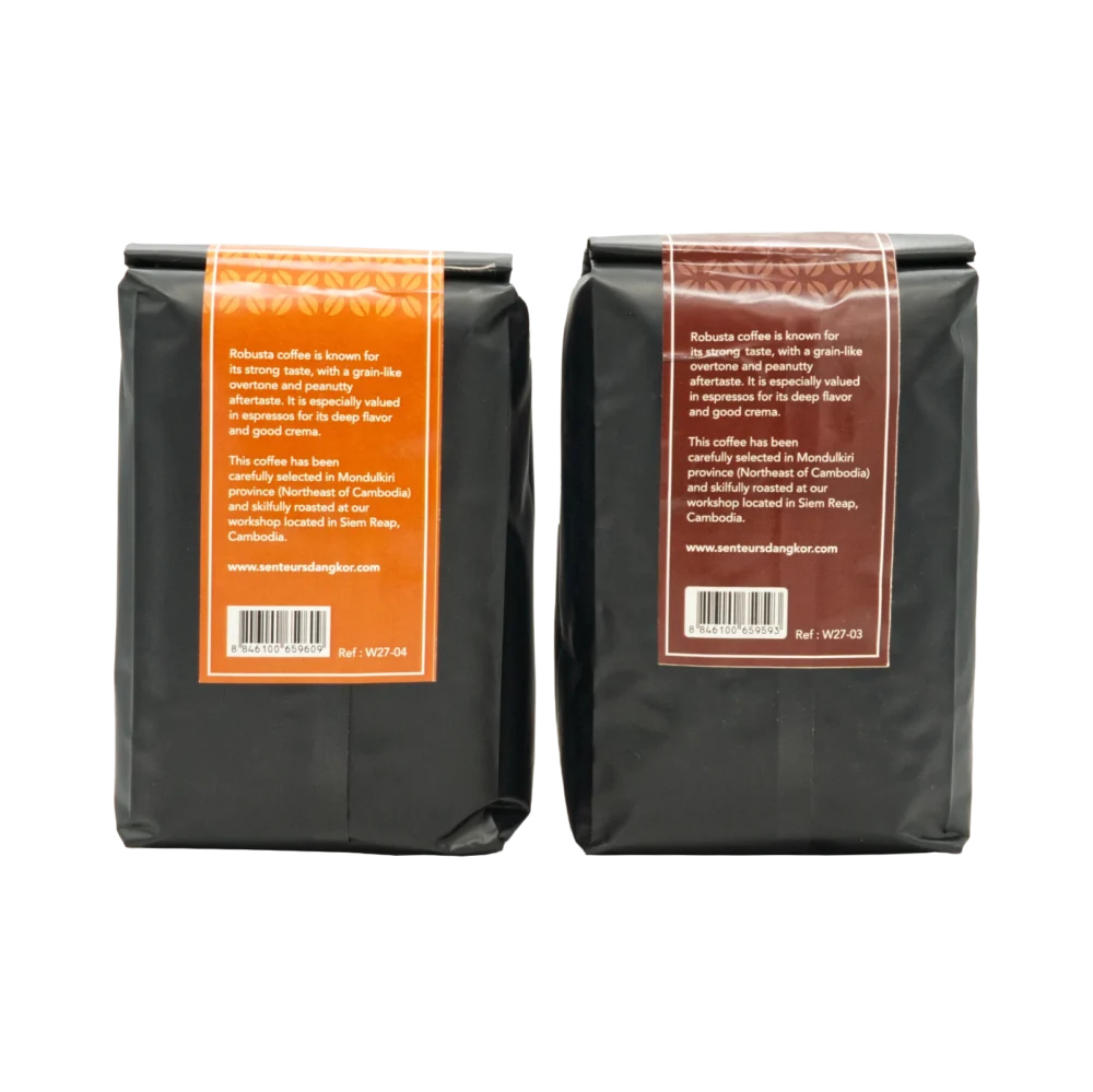 Both big coffee packs, back view