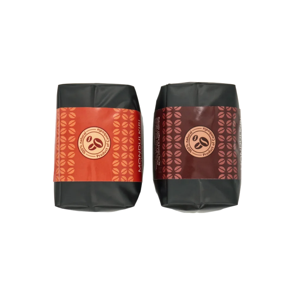 Both coffee packs, top view