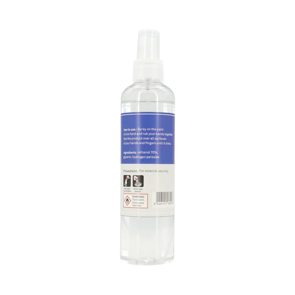 Eco Saart hand sanitizer spray bottle 250ml, back