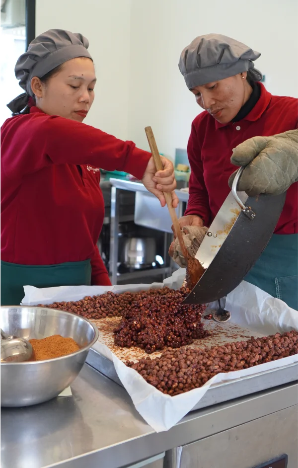 Artisan feeling container with dried mango
