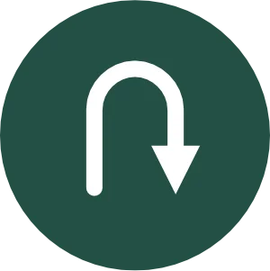 Icon representing an arrow in a shape of a U turn