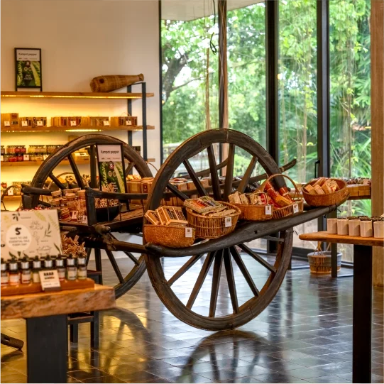 Inside the shop of the Workshop.