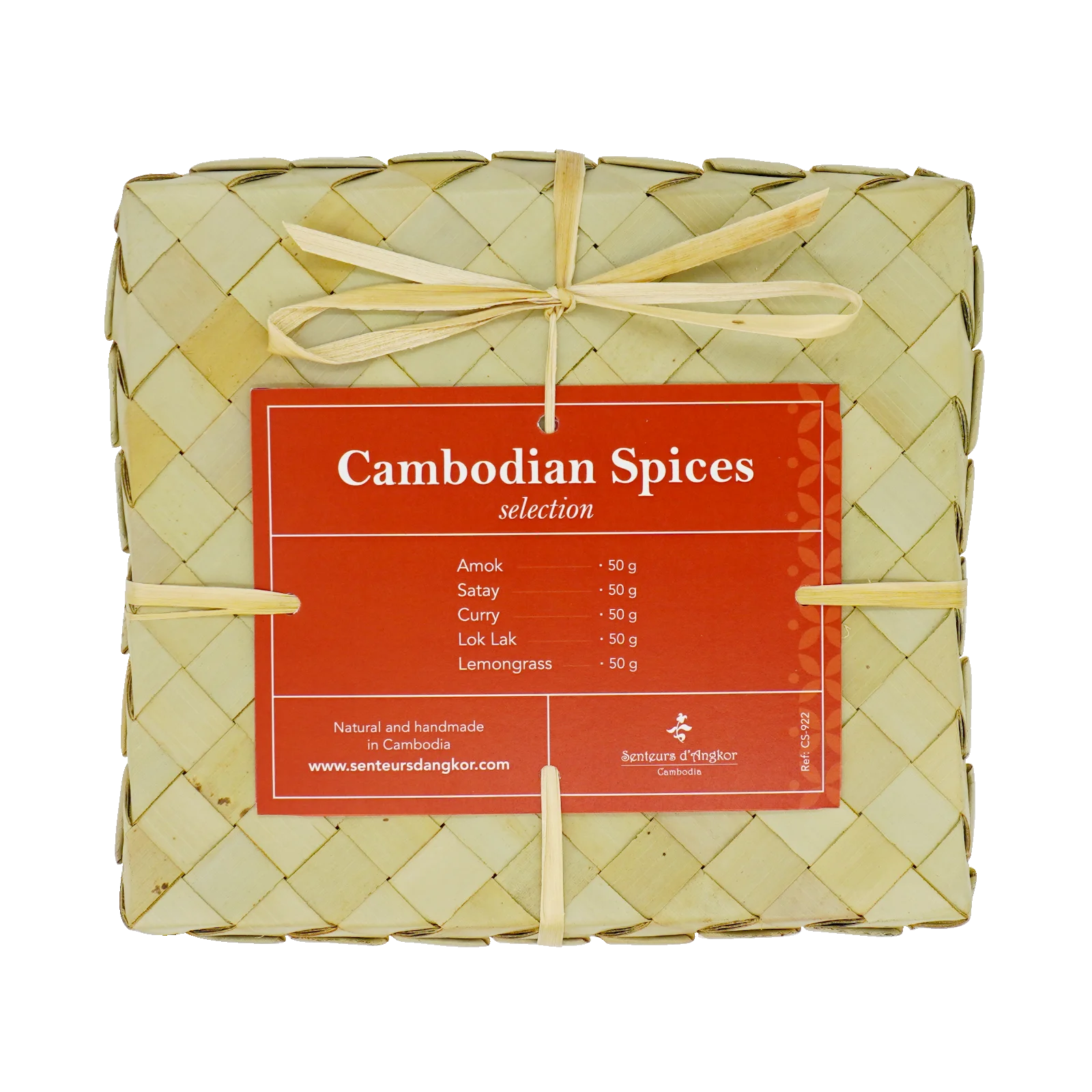 Set of 5 spices in natural sugar palm leaf (smok) packaging, closed