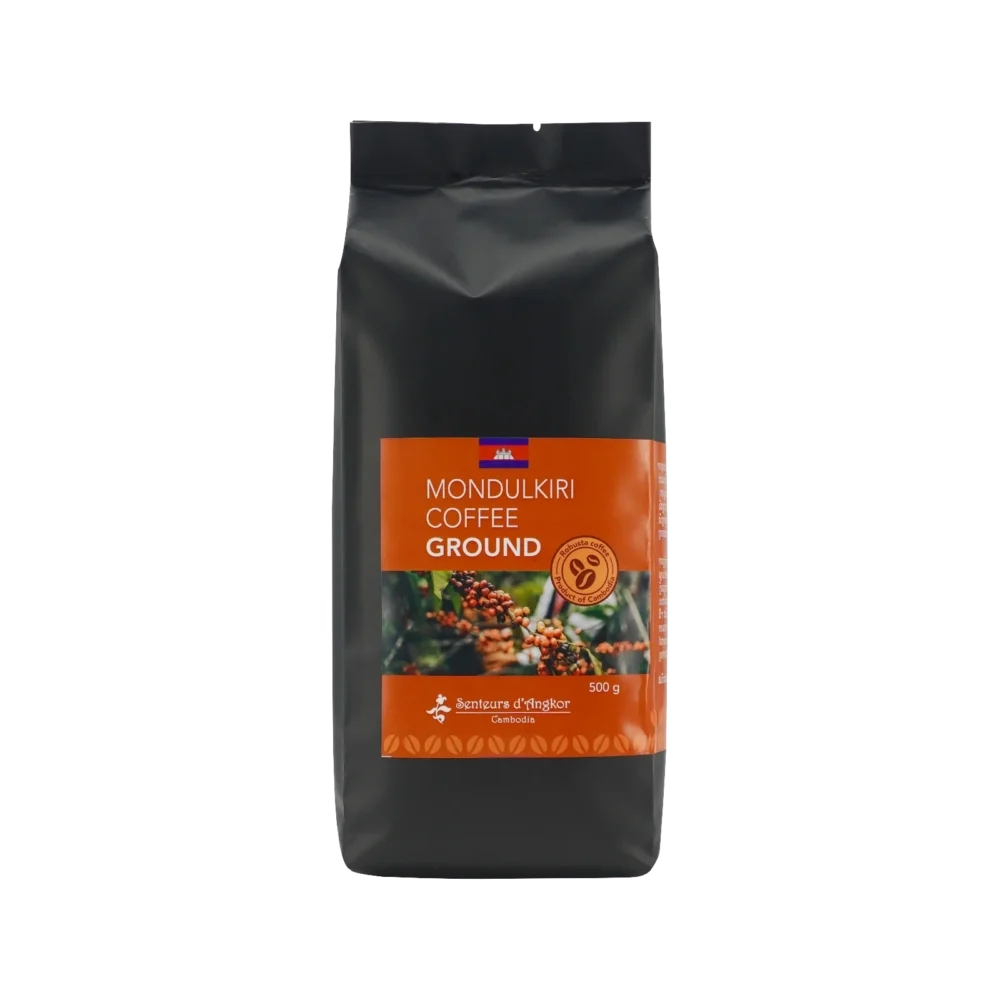 Mondulkiri coffee ground in large aluminium pack front