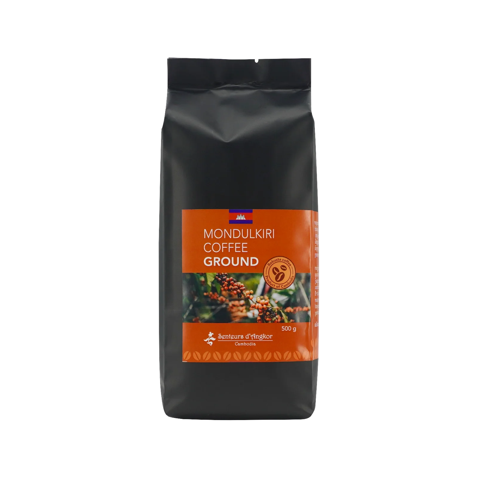 Mondulkiri coffee ground in large aluminium pack front