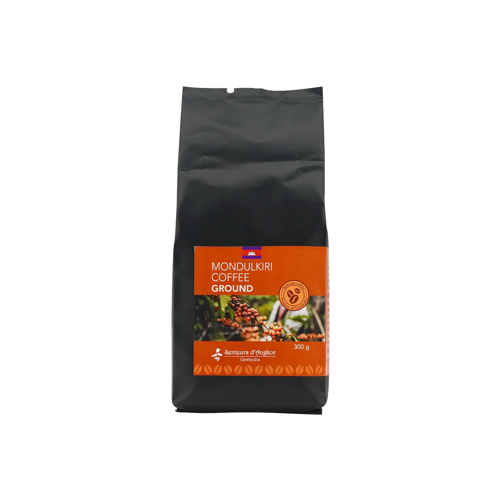 Mondulkiri coffee ground in small aluminium pack front